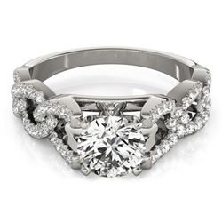 Natural 1.5 ctw Diamond Solitaire Ring 14k White Gold