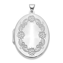 14k White Gold Locket - 42 mm