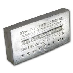 100 oz Silver Bar - U.S. Assay Office (Struck)