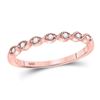 Image 1 : 14kt Rose Gold Womens Round Diamond Stackable Band Ring 1/20 Cttw