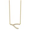 Image 1 : 14k Yellow Gold Wishbone CZ Necklace - 20 in.
