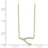 Image 2 : 14k Yellow Gold Wishbone CZ Necklace - 20 in.