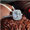 Image 4 : Natural 2.97 CTW Rectangle Cushion Cut Halo Diamond Engagement Ring 18KT White Gold