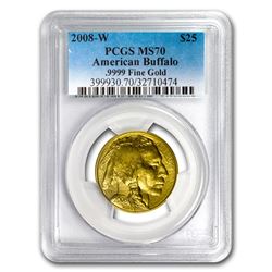 2008-W 1/2 oz Gold Buffalo SP/MS-70 PCGS