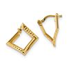 Image 1 : 14k Gold Polished Twisted Square Earrings