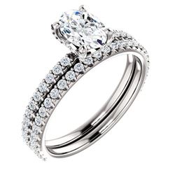 Natural 2.62 CTW Oval Cut Hidden Halo Diamond Ring 18KT White Gold