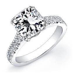 Natural 2.93 CTW Radiant Cut Diamond Engagement Ring 18KT White Gold