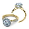 Image 3 : Natural 3.47 CTW Diamond Engagement Halo Ring 18KT Two Tone