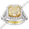 Image 1 : Natural 3.28 CTW Canary Yellow Radiant Cut Diamond Ring 14KT Two-tone