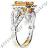 Image 3 : Natural 3.28 CTW Canary Yellow Radiant Cut Diamond Ring 14KT Two-tone