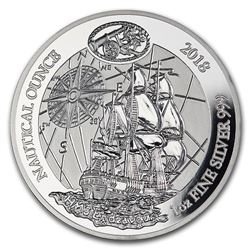 2018 Rwanda 1 oz Silver Nautical Ounce Endeavour Proof