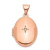 Image 1 : 14k Rose Gold Diamond Locket - 17 mm
