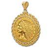 Image 1 : $5 Indian Gold Half Eagle Pendant (Rope-ScrewTop Bezel)