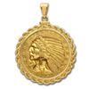 Image 2 : $5 Indian Gold Half Eagle Pendant (Rope-ScrewTop Bezel)