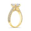 Image 1 : Natural 3.32 CTW Princess Cut Micro Pave Diamond Engagement Ring 14KT Yellow Gold