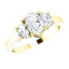Image 1 : Natural 1.42 CTW Oval Cut & Half Moons 3-Stone Diamond Ring 18KT Yellow Gold