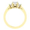 Image 3 : Natural 1.42 CTW Oval Cut & Half Moons 3-Stone Diamond Ring 18KT Yellow Gold