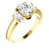 Image 4 : Natural 1.42 CTW Oval Cut & Half Moons 3-Stone Diamond Ring 18KT Yellow Gold