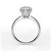 Image 3 : Natural 3.12 CTW Round Cut Diamond Crown Solitaire Ring 14KT White Gold