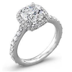 Natural 2.92 CTW Halo Cushion Cut Diamond Engagement Ring 14KT White Gold