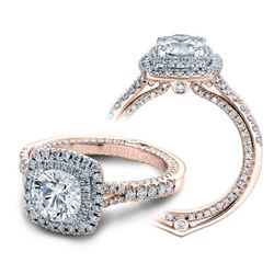 Natural 3.02 CTW Diamond Engagement Halo Ring 18KT Rose Gold