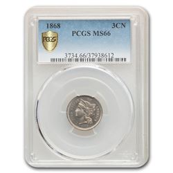 1868 Three Cent Nickel MS-66 PCGS