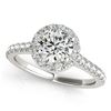 Image 1 : Natural 1.4 ctw Diamond Solitaire Halo Ring 14k White Gold