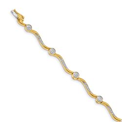 14k Yellow Gold .252ct Diamond Curved Bracelet - 7 in.