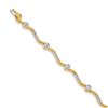 Image 1 : 14k Yellow Gold .252ct Diamond Curved Bracelet - 7 in.