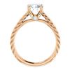 Image 1 : Natural 2.12 CTW Round Cut Rope Design Diamond Engagement Set 14KT Rose Gold