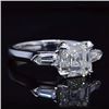 Image 1 : Natural 2.82 CTW 3-Stone Asscher Cut Diamond Ring 14KT White Gold