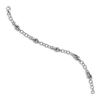 Image 2 : 14K White Gold Polished and Textured Link Bracelet - 7.75 in.