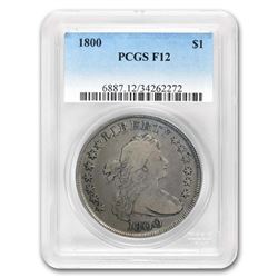 1800 Draped Bust Dollar Fine-12 PCGS
