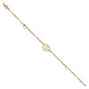 Image 2 : 14K Two-tone Polished 15 Heart Bracelet - 7 in.