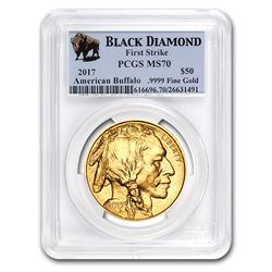 2017 1 oz Gold Buffalo MS-70 PCGS (FS, Black Diamond)