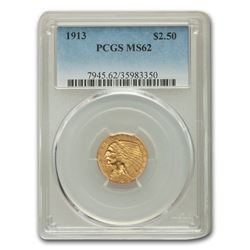 1913 $2.50 Indian Gold Quarter Eagle MS-62 PCGS