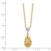 Image 2 : 14k Two-Tone D/C Teardrop Dangle 2IN Ext Necklace - 20 in.