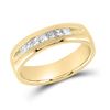 Image 1 : 14kt Yellow Gold Mens Princess Diamond Wedding Single Row Band Ring 1/2 Cttw