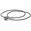 Image 1 : 18" Black Tahitian Round Pearl on Leather