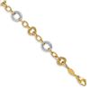 Image 1 : 14K Two-tone Fancy Circles Cable Link Bracelet - 7.5 in.