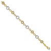 Image 2 : 14K Two-tone Fancy Circles Cable Link Bracelet - 7.5 in.