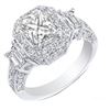 Image 1 : Natural 3.32 CTW Rectangle Radiant Cut Diamond Engagement Ring 14KT White Gold