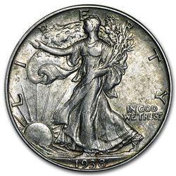 1938-D Walking Liberty Half Dollar AU