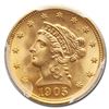 Image 2 : 1905 $2.50 Liberty Gold Quarter Eagle MS-67 PCGS