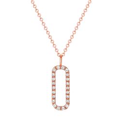 Natural 0.22 CTW Open Bar Diamond Necklace 18KT Rose Gold