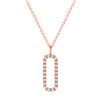 Image 1 : Natural 0.22 CTW Open Bar Diamond Necklace 18KT Rose Gold