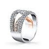 Image 3 : Natural 3.02 CTW Round Cut Pave Set Split Shank Engagement Ring 18KT Two Tone