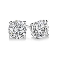 Natural 2.22 CTW Round Brilliant Cut Diamond Stud Earrings 18KT White Gold