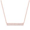 Image 1 : Natural 0.14 CTW Rectangle Diamond Bar Necklace 18KT Rose Gold