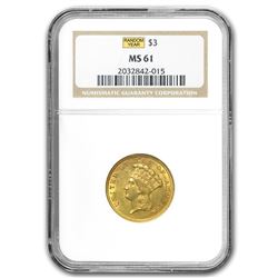 $3 Gold Princess MS-61 NGC/PCGS - Random Year